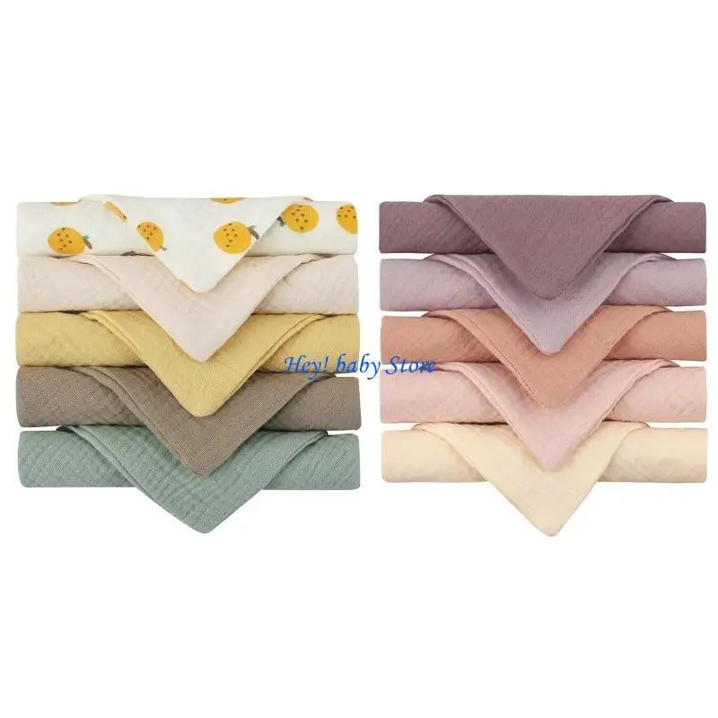10-Pack Baby Washcloths | Soft Cotton Gauze Facecloths & Burp Cloths