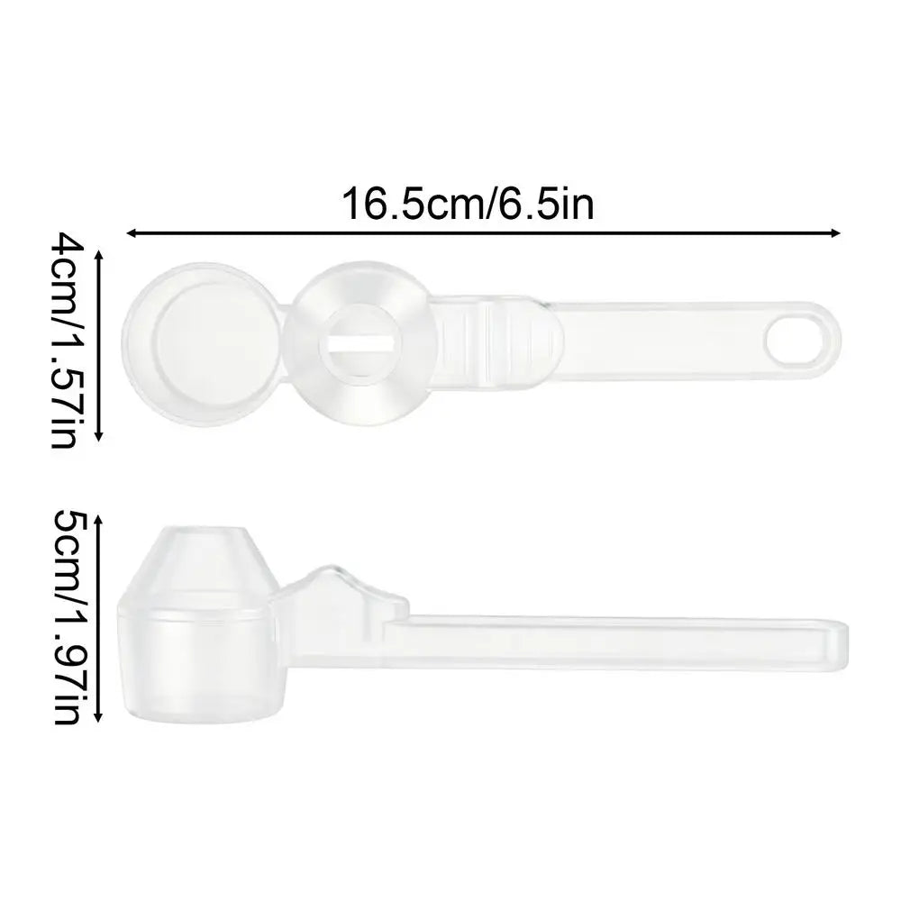 Coffee Scoop With Funnel Adjustable Sliding Measuring Spoon For Ground Coffee Protein Formula, Home Kitchen RV Travel Peaceful Pleasures Health and Wellness Transparent