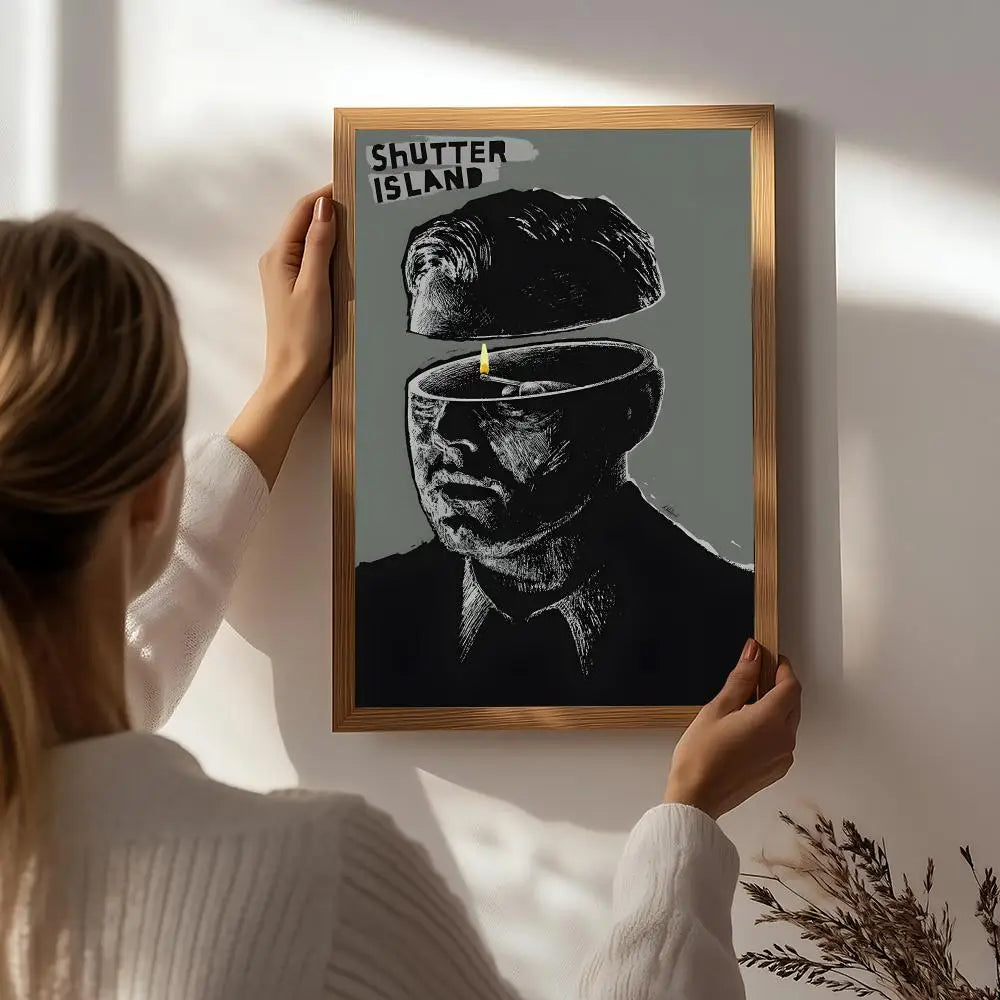Movie S-Shutter Island Poster HD Self Adhesive Waterproof Wall Art Ideal for Home Office Dorm Bedroom Great Gift Peaceful Pleasures Health and Wellness White5 50X70cmNoframe