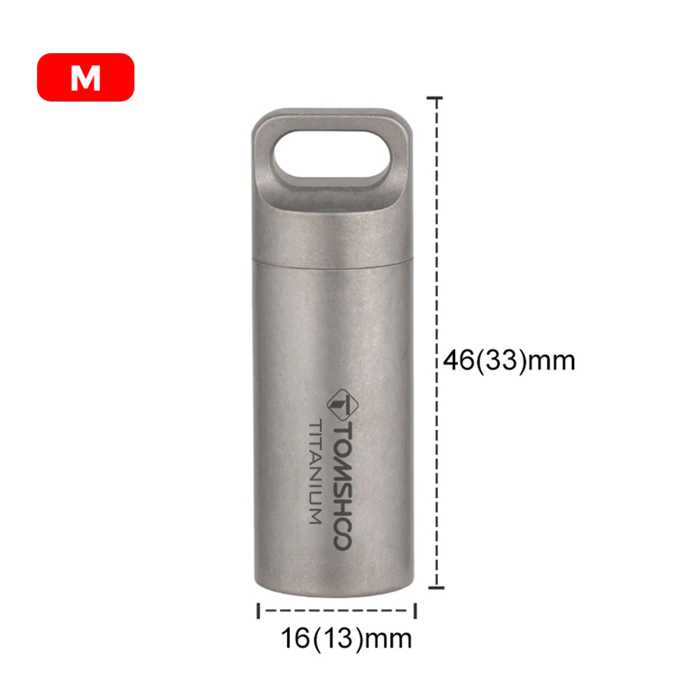 Tomshoo Titanium Mini Sealed Waterproof Storage Pill Box Perfume Case Pendants EDC Tools Eco-friendly Home Outdoor Pill Box Peaceful Pleasures Health and Wellness