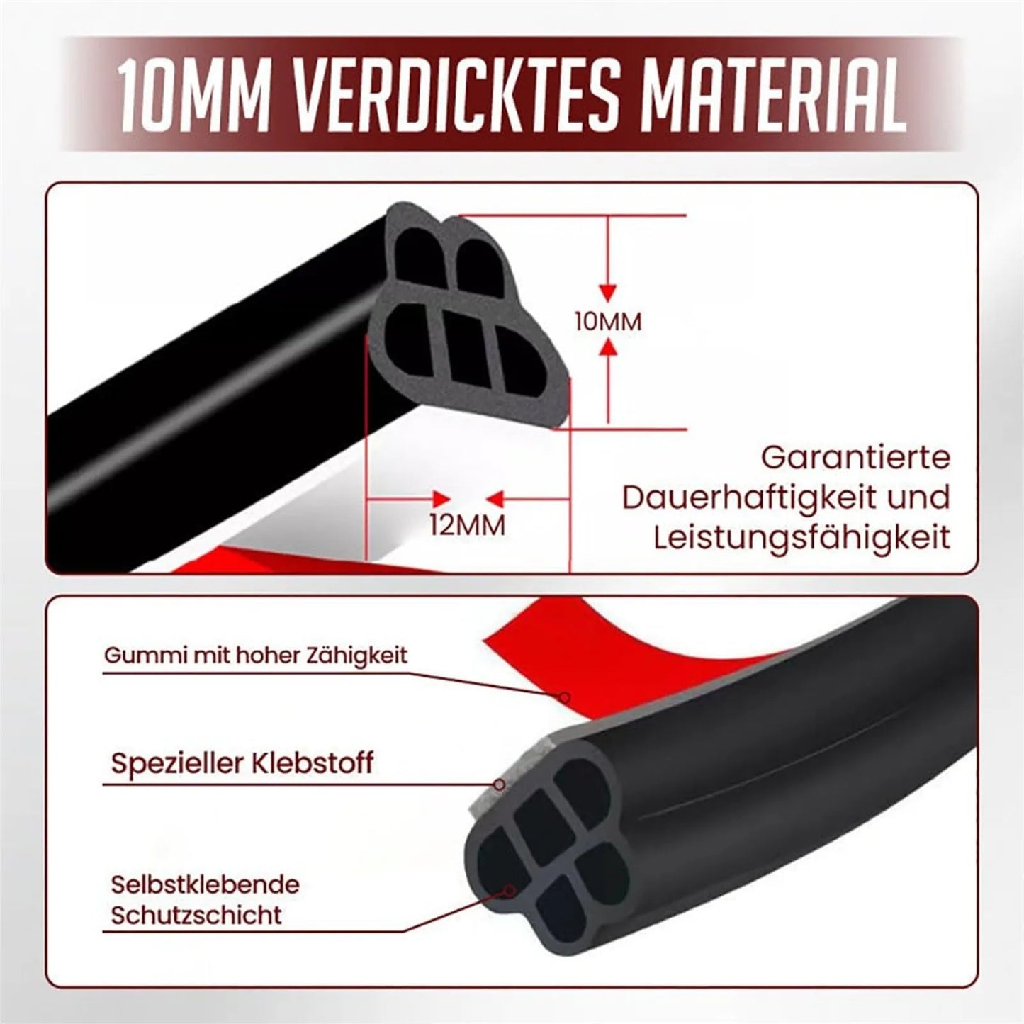 Car Door Rubber Seal Strip | Soundproof Weatherstrip Double Layer Car Door Seal Strip Peaceful Pleasures Health and Wellness