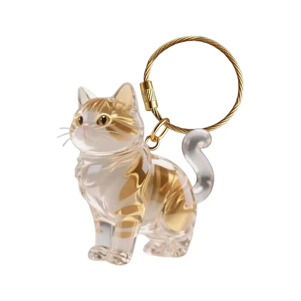 Creative Cat Hair storage box Bag Hanging Ornament Keychain Decoration Gift Cute Cat Hair Creative Transparent Hanging Peaceful Pleasures Health and Wellness C