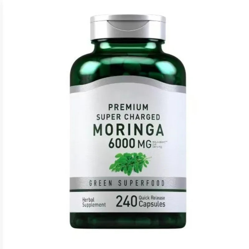 Moringa 6000mg Green Superfood Capsules – 240 Count Daily