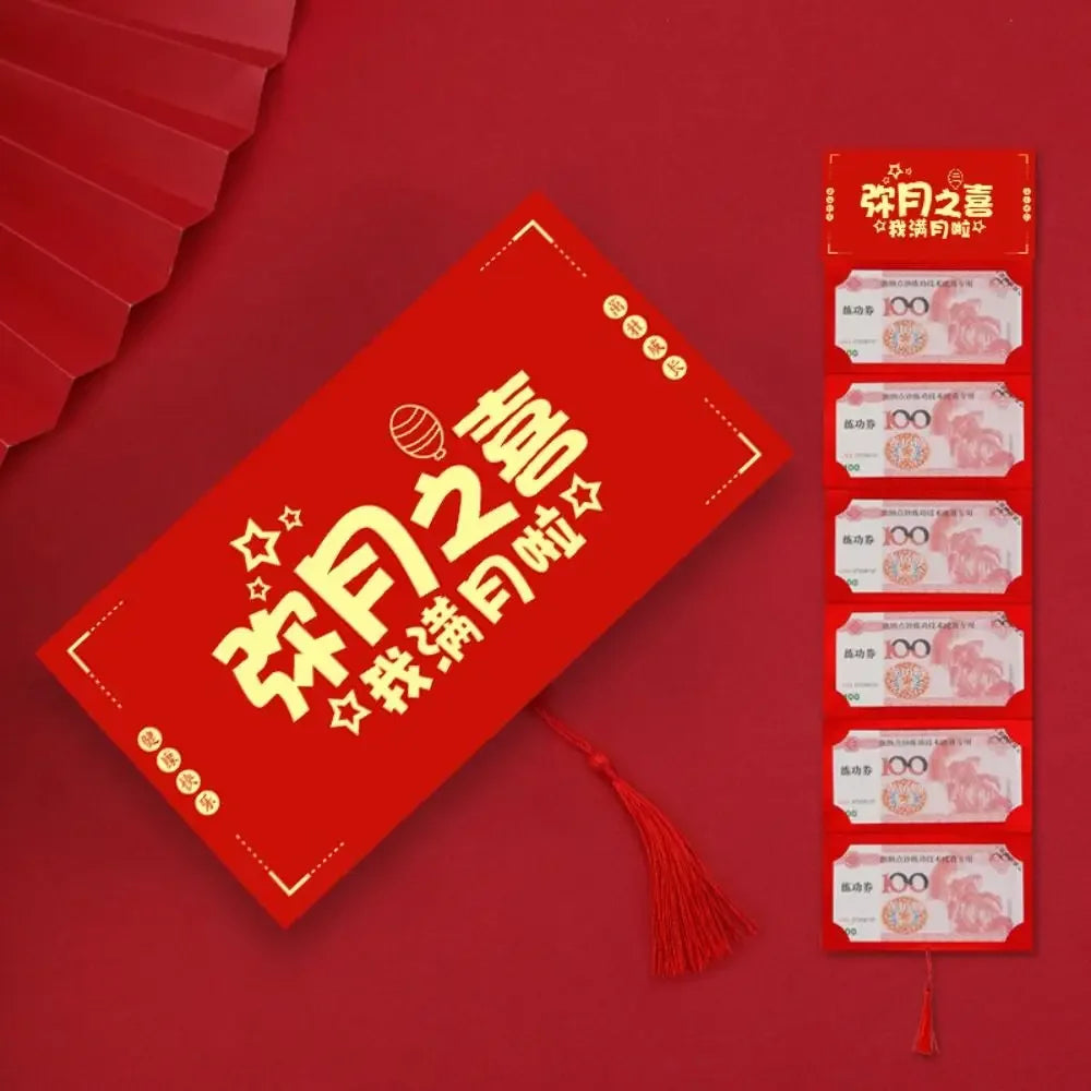 Creative New Year Packet Red Envelope DIY Packing Best Wishes Blessing Bag Luck Money Bag Tassels Red Pocket Celebration Party Peaceful Pleasures Health and Wellness 9-6 Slots-