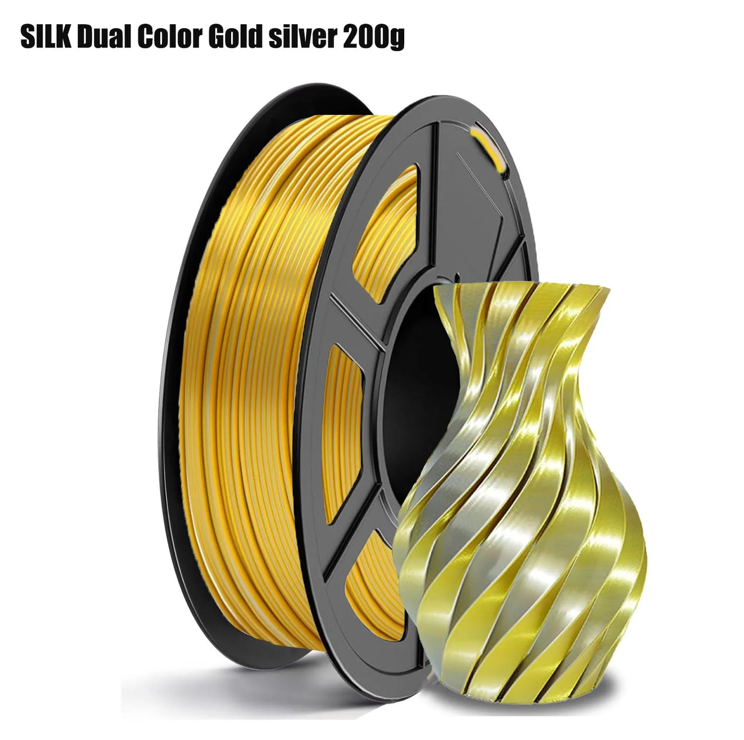 Silk PLA Filament 1.75mm Dual Color Metal Shine | FDM 3D Printer