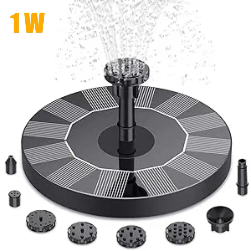 Outdoor Solar Fountain – 6 Nozzles & DIY Garden Bird Bath