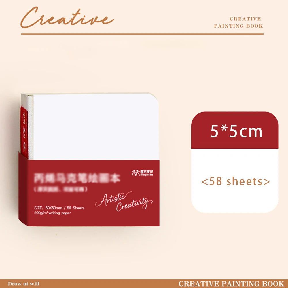 58 Sheets Thickened Drawing Book Watercolor Blank Portable Acrylic