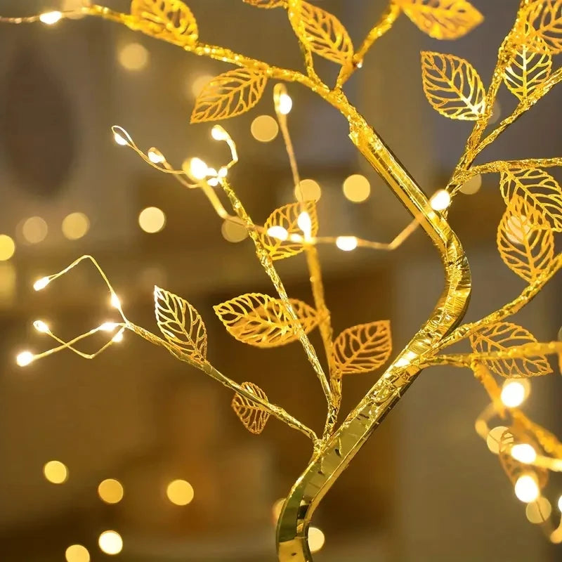 USB Copper Wire Gold Leaf Night Lamp – Eye-Safe Desk Light