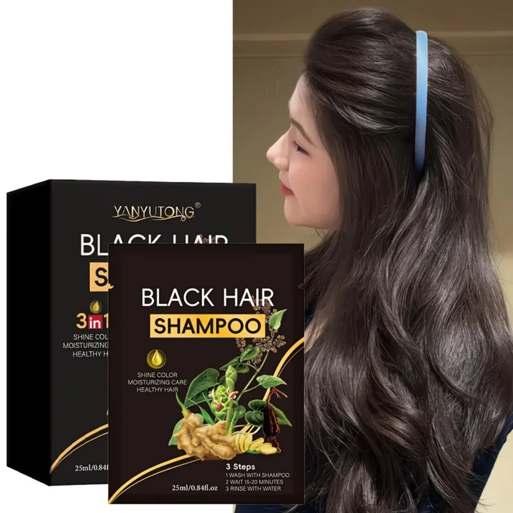3-in-1 Instant Herbal Hair Color Shampoo – 10 Sachets