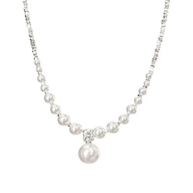 Broken Silver Pearl Necklace for Women Niche Design Collarbone Chain Peaceful Pleasures Health and Wellness A