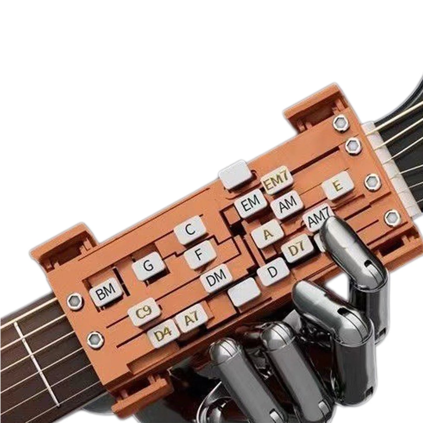 Chord Presser For Guitars Presser Learning Aid With One-Touch Chord Switching Finger Pain Relief Trainers For Smooth-Practice Peaceful Pleasures Health and Wellness Brown