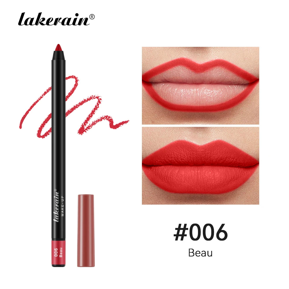 12 Colors Matte Lipliner Pencil Red Contour Tint Lipstick Waterproof Long Lasting Non-stick Cup Moisturising Lips Makeup Peaceful Pleasures Health and Wellness 6 Beau