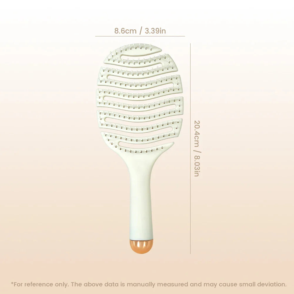 Creamy Hollow Wave Hair Brush – Vent Design & Round-Tip Bristles