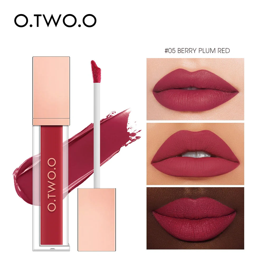 O.TWO.O Velvet Matte Liquid Lipstick – 12 Shades Waterproof