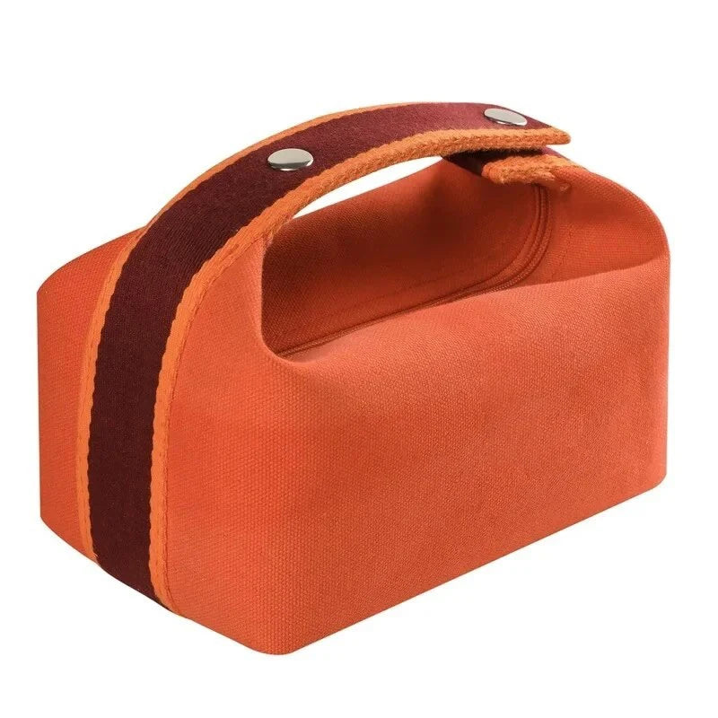 Large Canvas Makeup Bag – Portable Travel Cosmetic Pouch