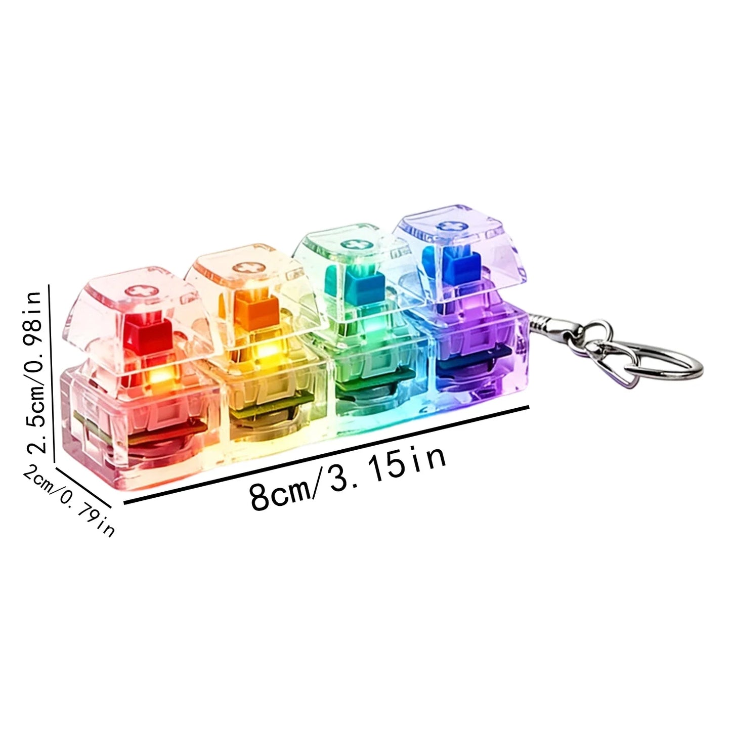 LED Crystal Clicker Keyboard Fidget Keychain Toy – Kids & Adults