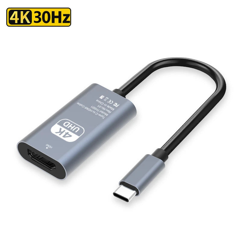 4K 30/60Hz USB C to HDMI Cable Type C Adapter HDTV Converter Cable For iPhone 15 TV Converter MacBook Air iPad Samsung laptop Peaceful Pleasures Health and Wellness 4K 30Hz