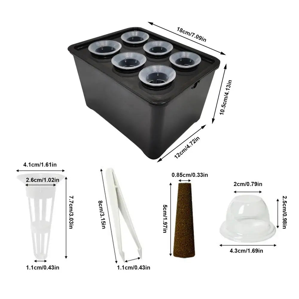 Indoor Hydroponic Planting Kit Complete Seedling Box for Growing Lettuce, Flowers on Balcony, in Apartments & Hotels Peaceful Pleasures Health and Wellness Black