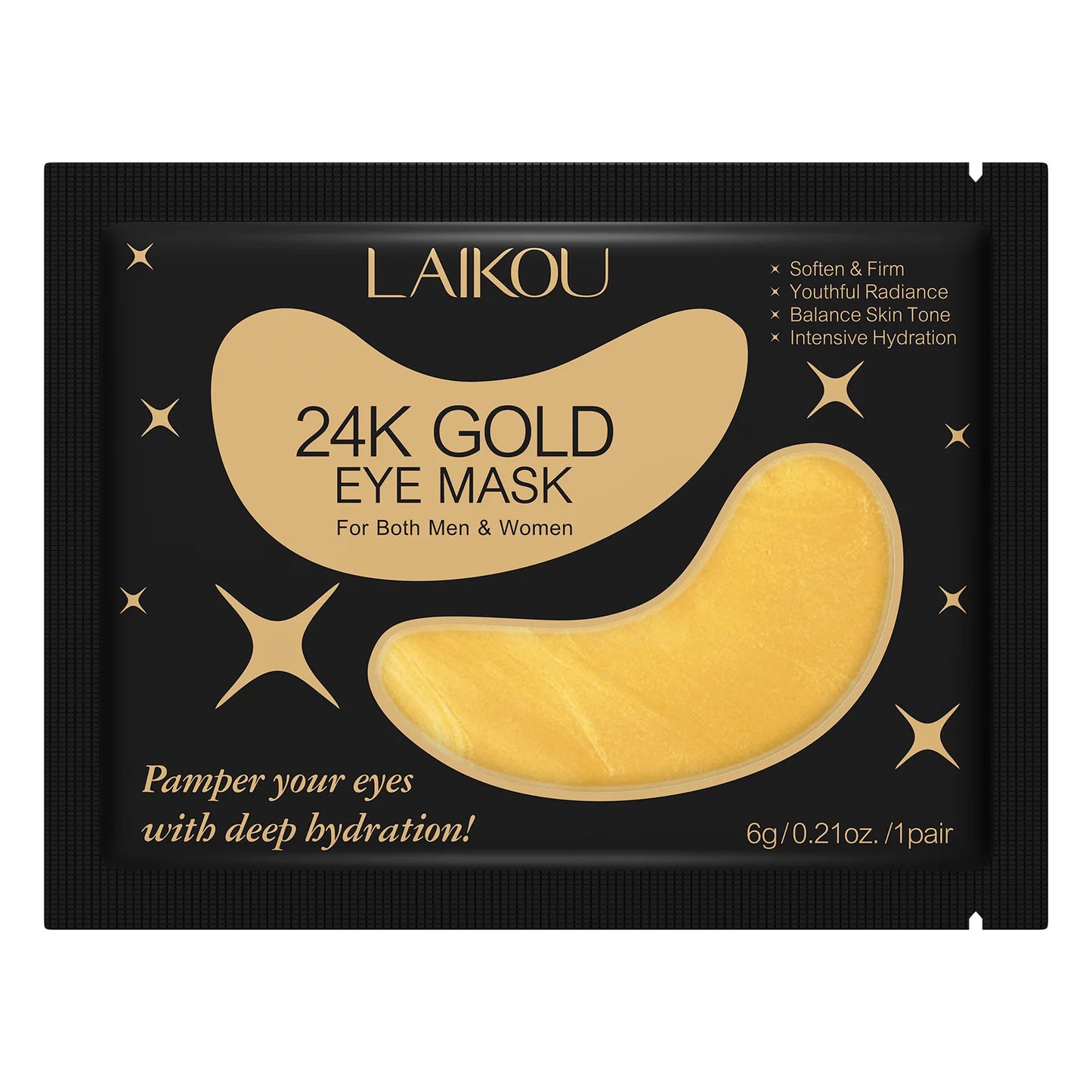 Laikou Sakura 24K Gold Eye Mask 5 Pairs – Anti-Dark Circle Patches Under Eye Patches Peaceful Pleasures Health and Wellness