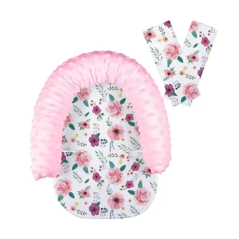 Baby Car Seat Head Support with Strap Covers & Cushions