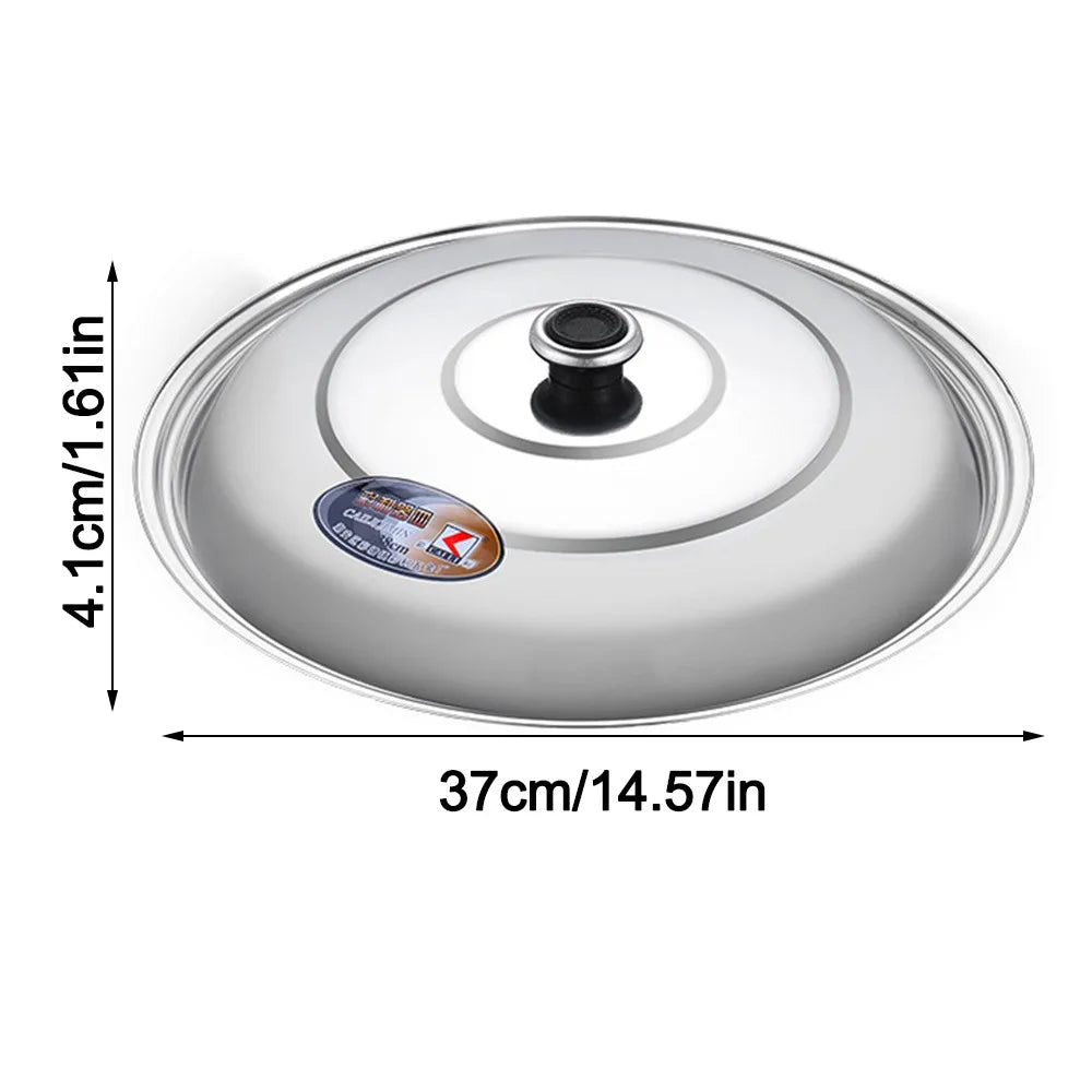 30-42cm Wok Pot Lid Universal Stainless Steel Kitchen Food Lid Thickened Reusable Frying Pan Cover Restaurant Kitchenware Peaceful Pleasures Health and Wellness 38cm