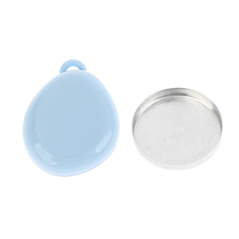 Colorful Keychain Empty Makeup Compact Diy Refill Case With Aluminum Tray Portable Cosmetic Storage Small Blush Container Peaceful Pleasures Health and Wellness Blue