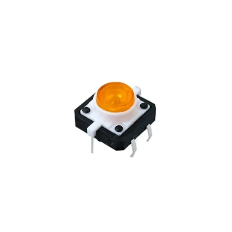 5PCS Reset Button Momentary Switch With Light 12x12x7.3mm Green Blue Red Yellow White LED Illuminated Tact Switch 12*12*7.3MM Peaceful Pleasures Health and Wellness Yellow