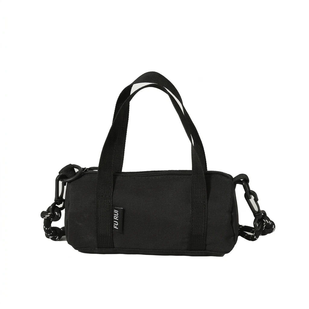 Nylon Handheld Crossbody Bag Unisex Compact And Versatile For Daily Use Peaceful Pleasures Health and Wellness black