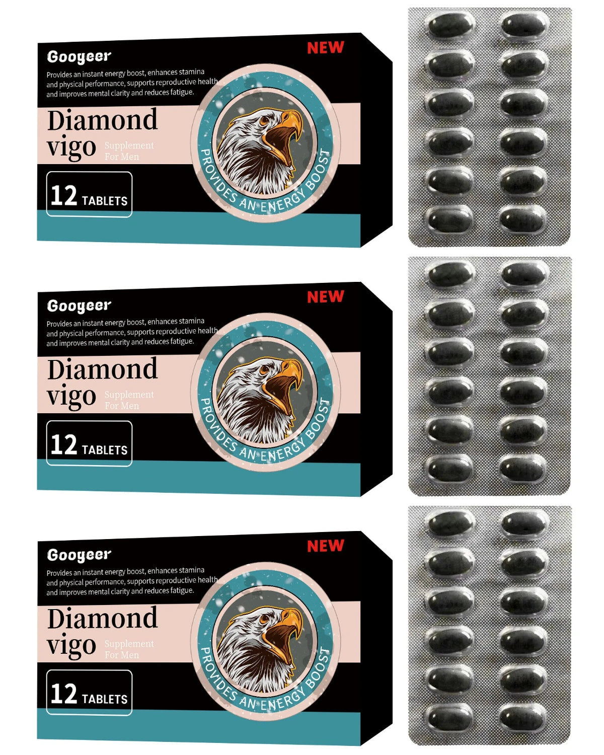 Diamond Vigo Men's Daily Vitality Supplement – 12 Tablets