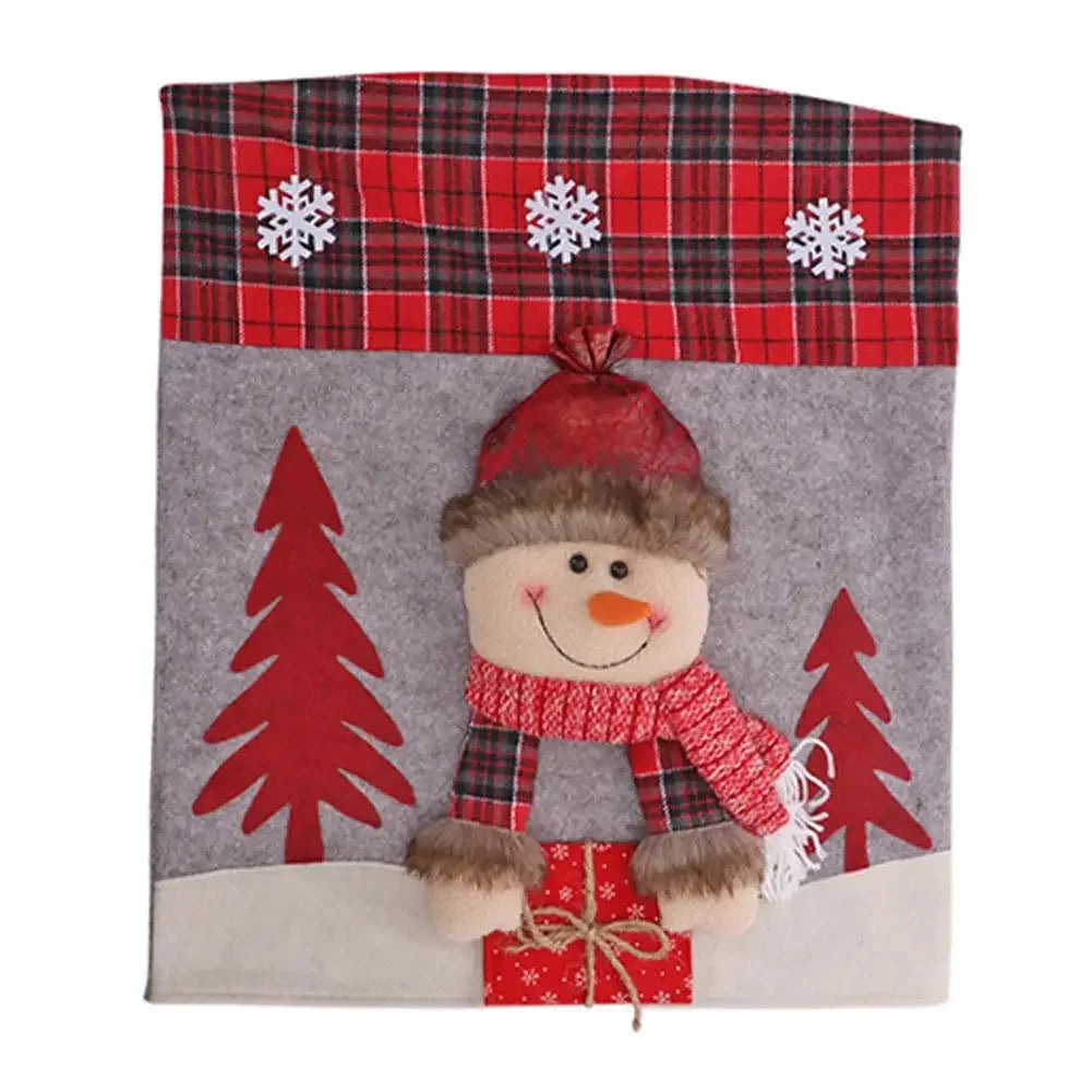 Christmas Chair Covers Set – Santa, Snowman & Reindeer 3 Pack