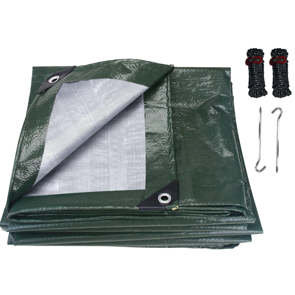 Heavy Duty Waterproof PE Tarp with Grommets | Multi-Size