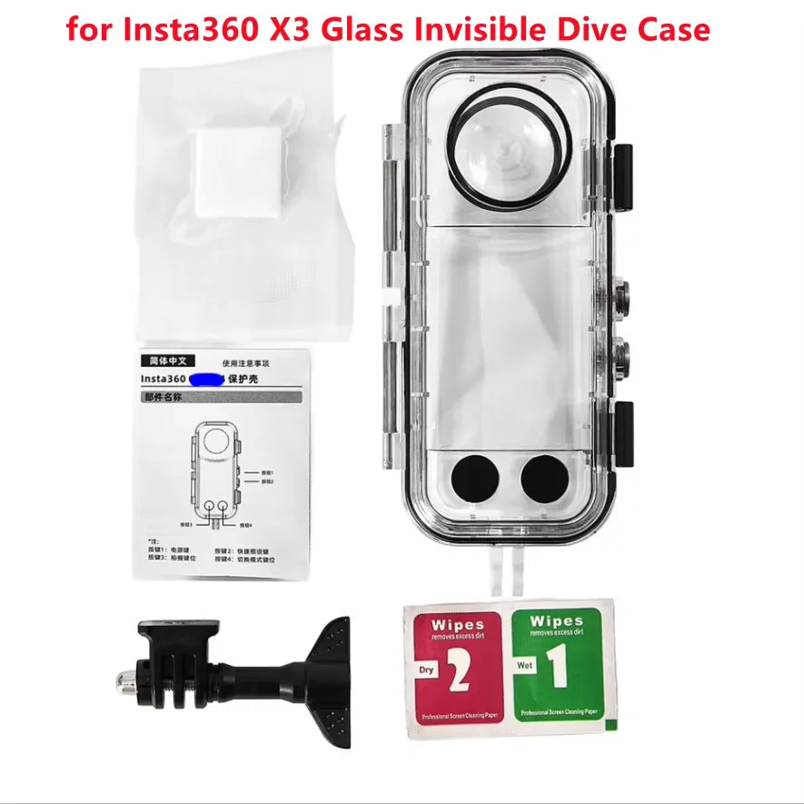 Insta360 X5/X4/X3 Invisible Dive Case | 60M Waterproof Housing