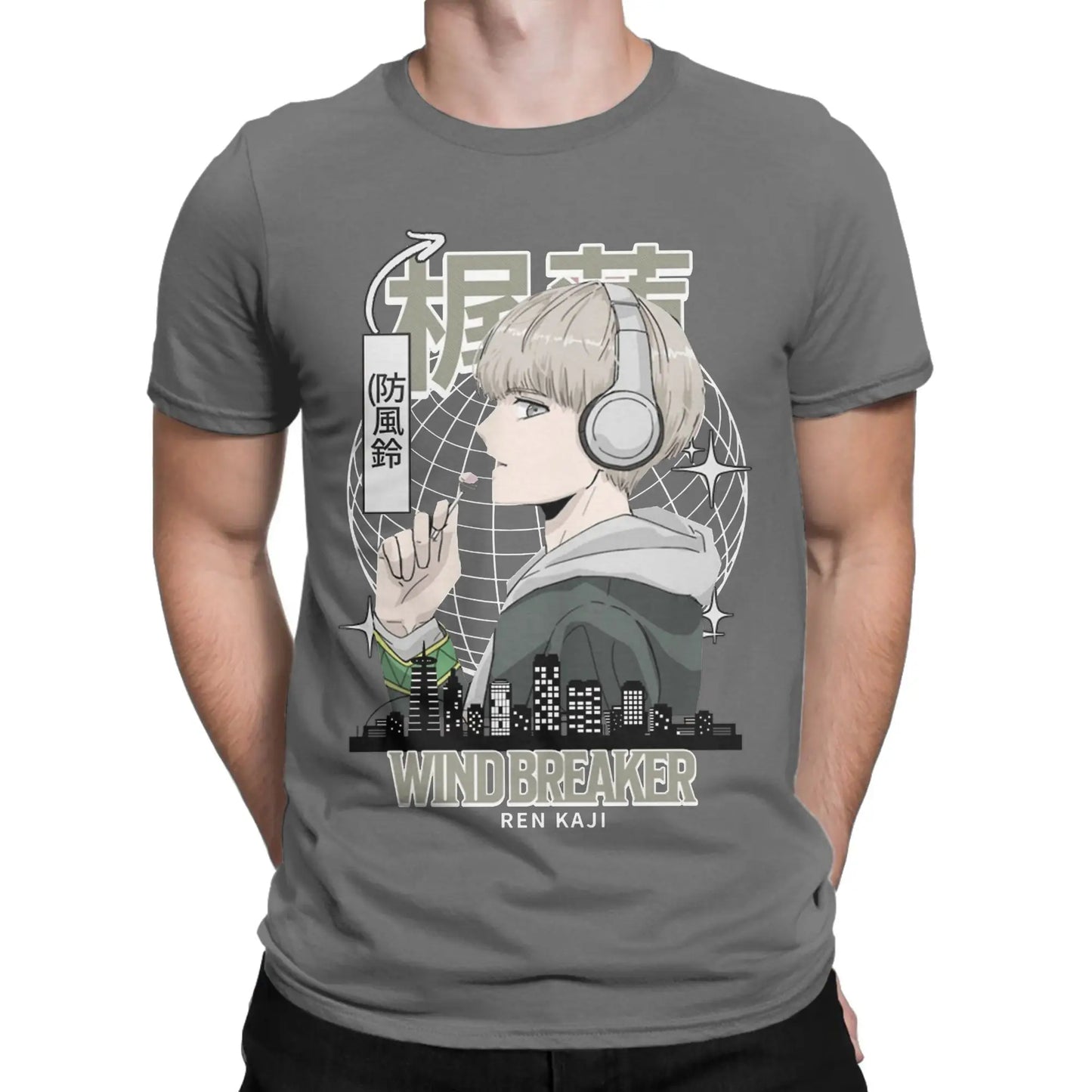 Wind Breaker Cotton T Shirt For Men Summer Ren Kaji Aesthetic T-Shirts O Neck Fashion Tees Plus Size Cheap Tops Peaceful Pleasures Health and Wellness Dark Grey 6XL