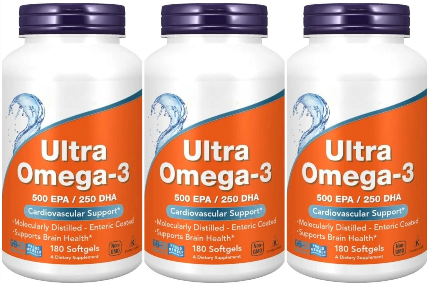 Omega-3 Softgels 180ct | 500mg EPA 250mg DHA | Non-GMO