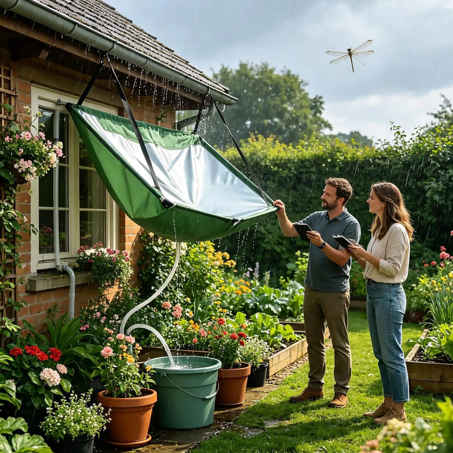 Rain Collector for Garden – Oxford Cloth Rainwater Harvester