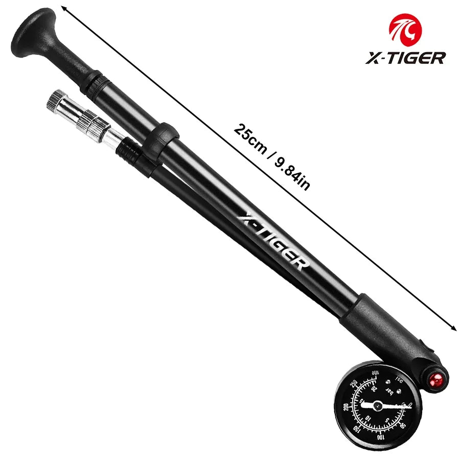 X-TIGER 300PSI MTB Shock Pump with Gauge | Fork & Suspension