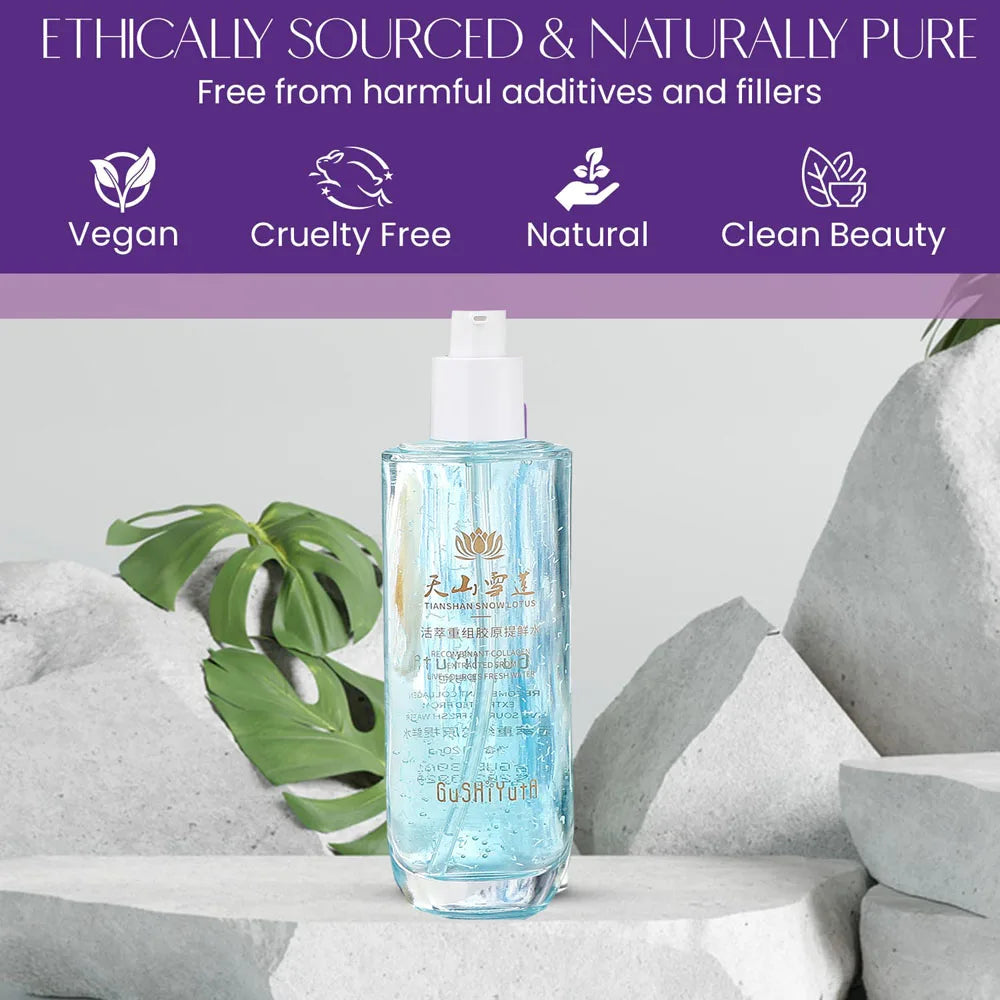 120ml Snow Lotus Collagen Toner Plump Skin Fast Absorbing Formula for All-Day Anti-Aging, Skin Tightening Korean Skincare Peaceful Pleasures Health and Wellness