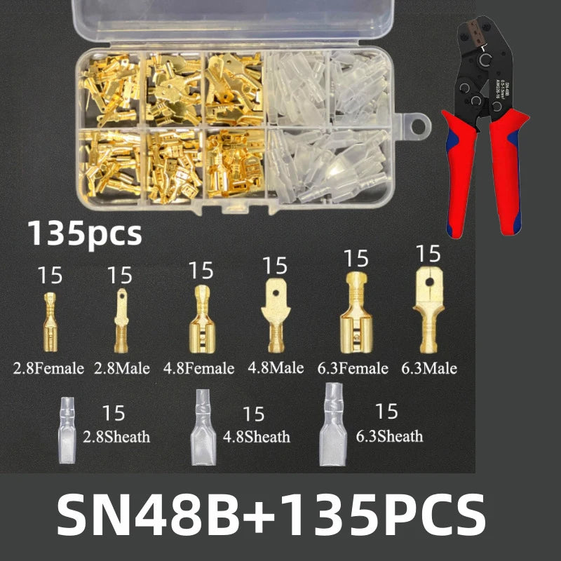 New 20/270/315/450/600/900pcs Cold-pressed Terminal Blocks Male And Female Docking 2 .8/4.8/6.3 Peaceful Pleasures Health and Wellness