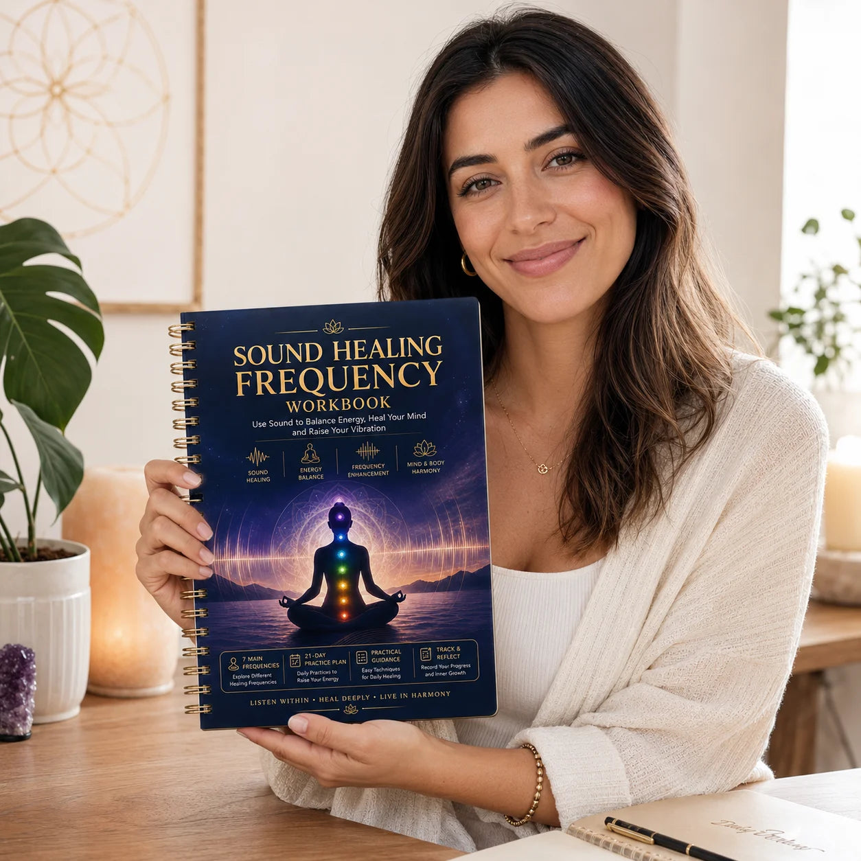 SOUND HEALING FREQUENCY WORKBOOK 21-Day Therapy Chakra Guide Energy