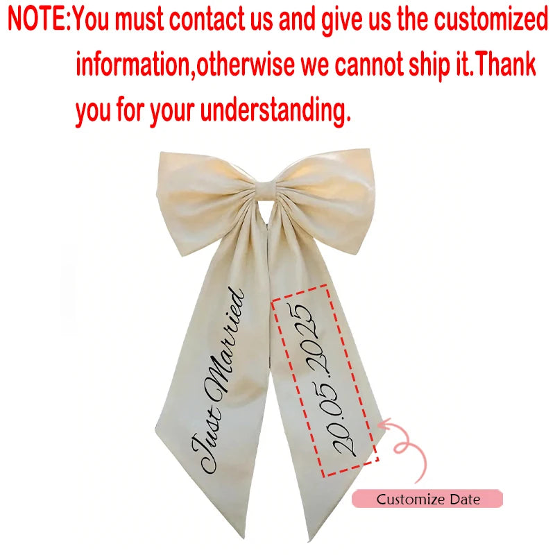Personalised Just Married Big Car Bow | Wedding Bridal Decoration