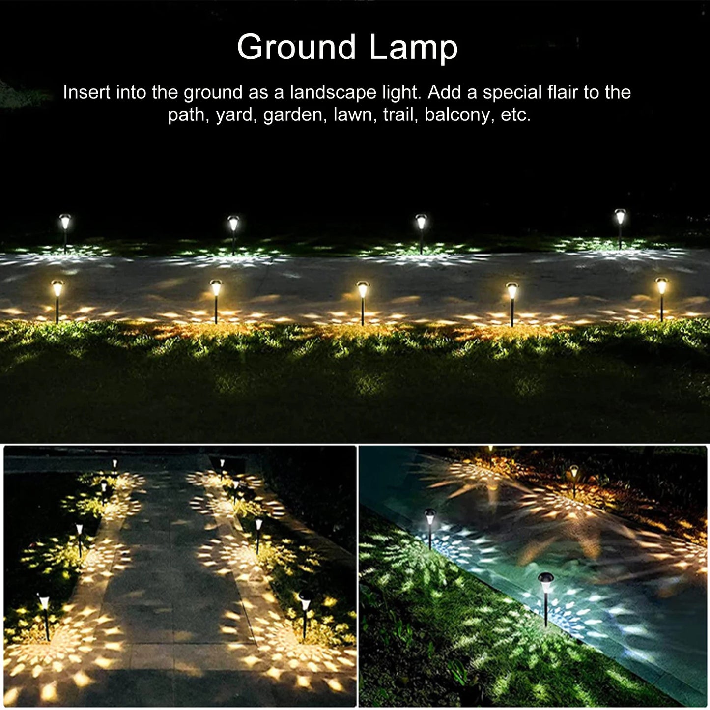 4 Packs Outdoor Lawn Lamp Solar Powered Pathway Light Landscape Decorative Garden Lights Waterproof Glass Lampshade Peaceful Pleasures Health and Wellness