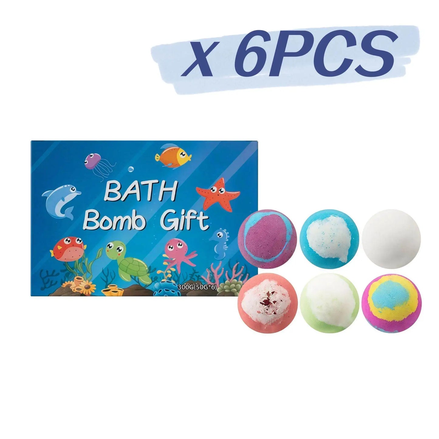 6-Piece Natural Bath Bomb Gift Set – Kids & Family Spa Kit