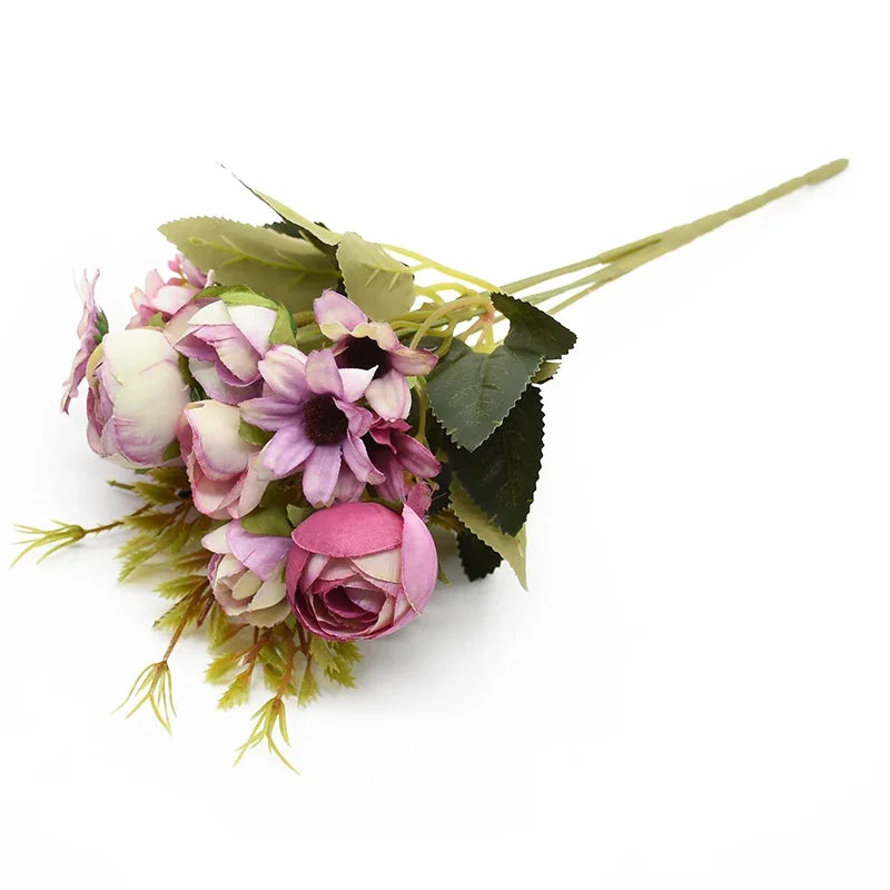 Artificial Silk Rose Bouquet for Wedding & Home Decor (1–5 Pcs)