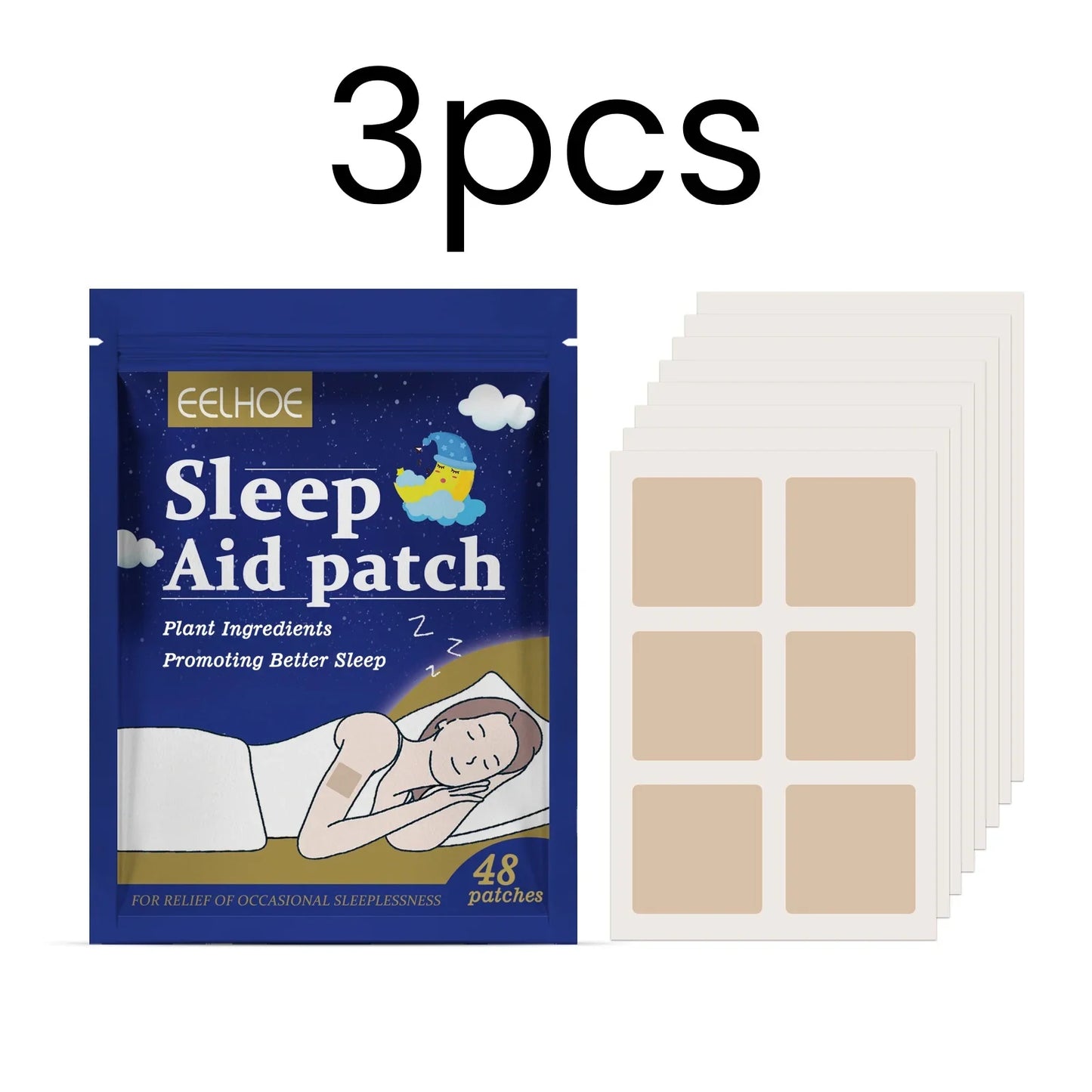 EELHOE Sleep Aid Patches – Natural Plant Extract, 48 Pack