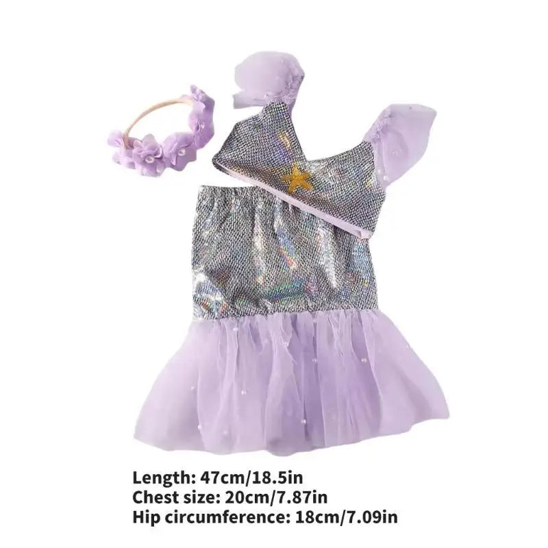 Baby Girl 3-Piece Photo Outfit – Skirt, Top & Headband Set