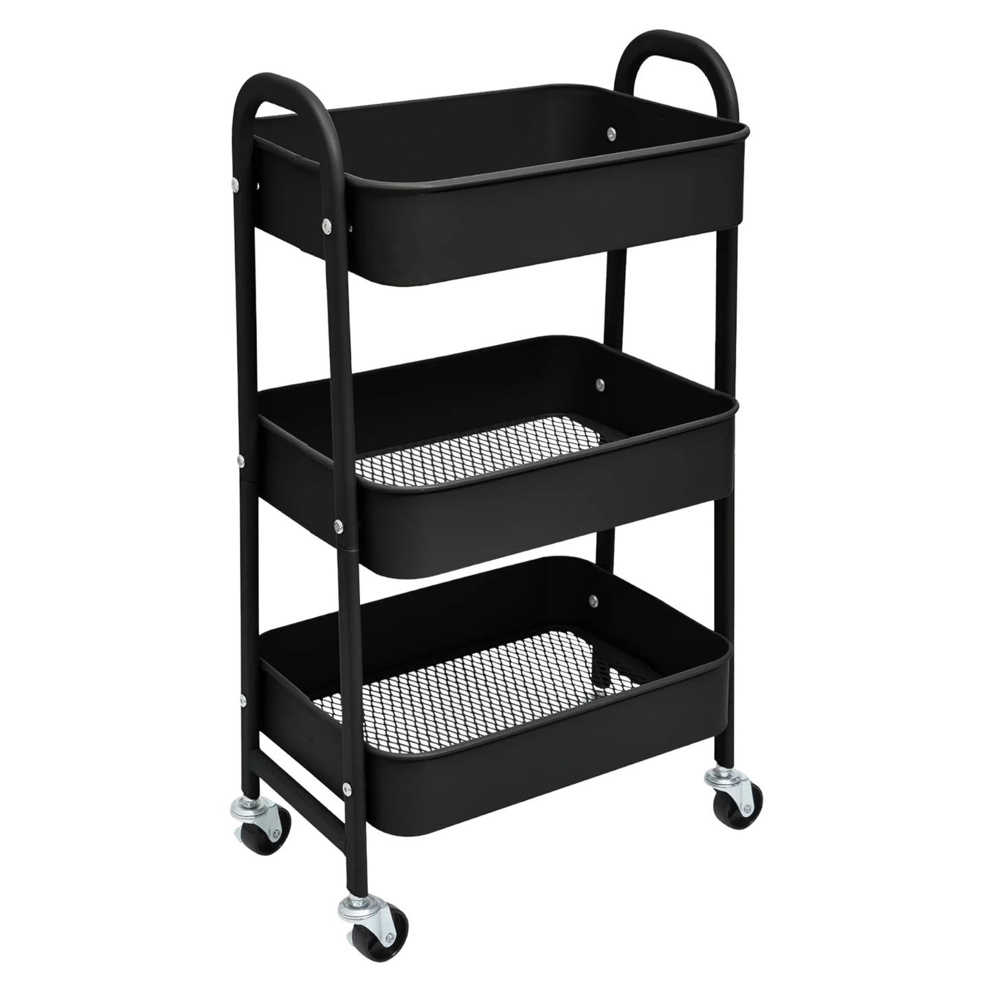 3-Tier Rolling Storage Cart with Wheels – Kitchen, Bath & Office