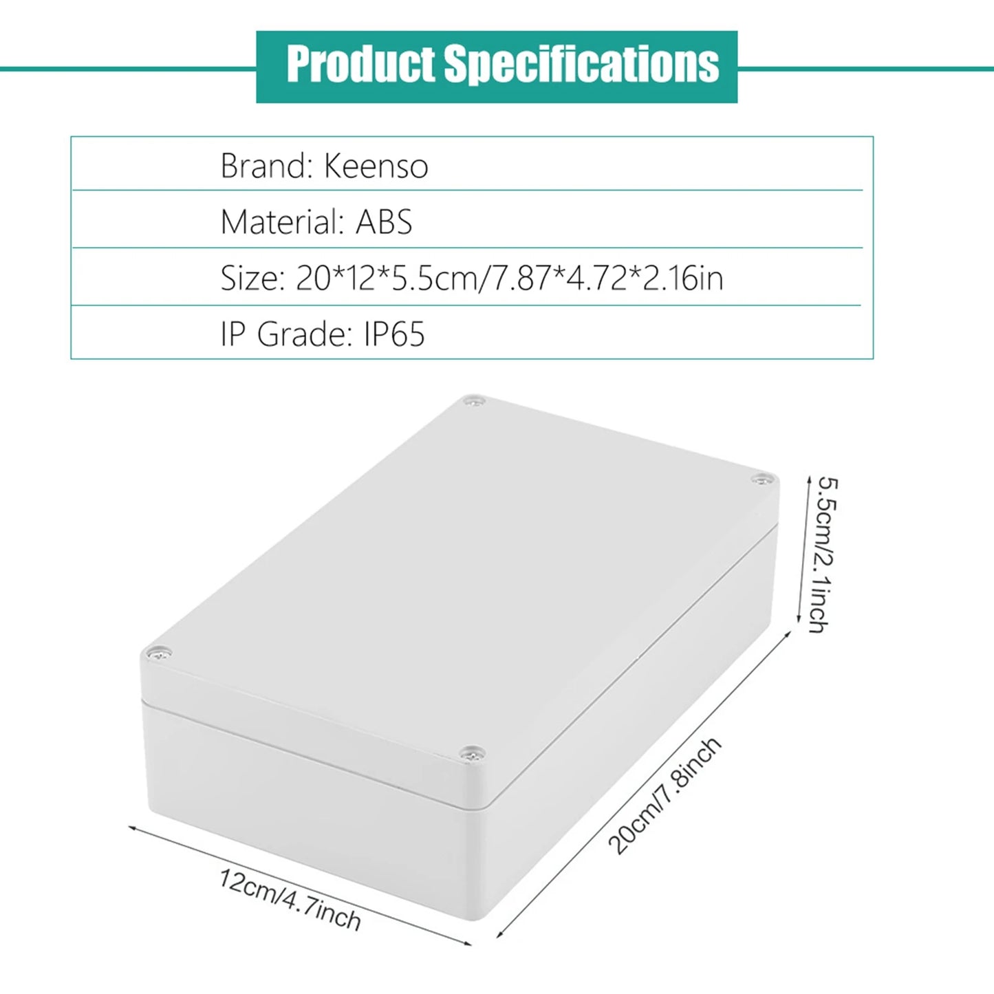 Water Resistant IP65 ABS Project Enclosure Case Wiring Junction