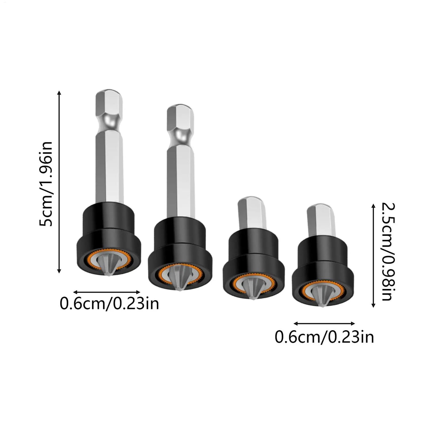 Magnetic Screwdriver Bit Set | 4-Piece Carbon Steel 25mm & 50mm