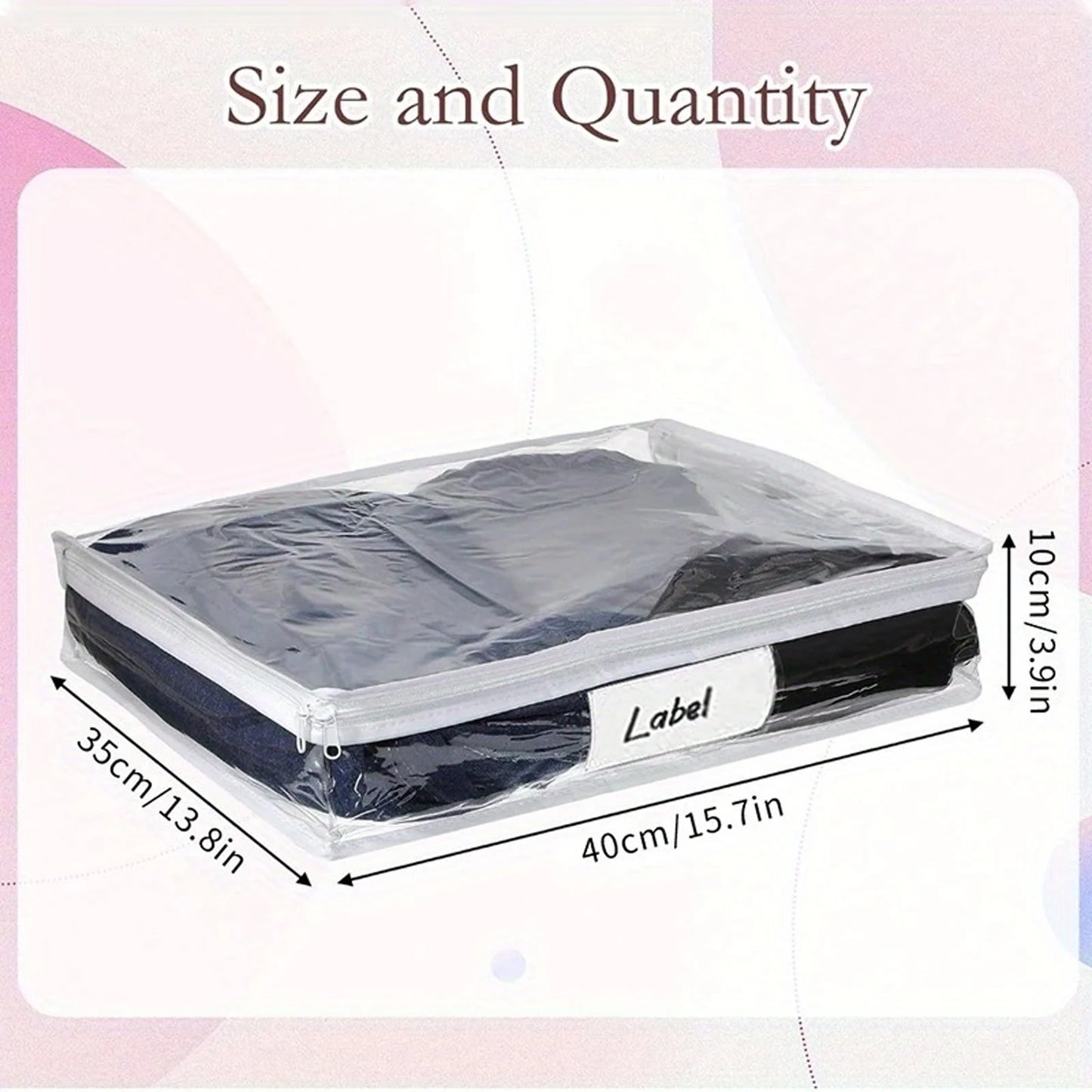 Clear Zippered Storage Bags for Sweaters, Blankets & Linens