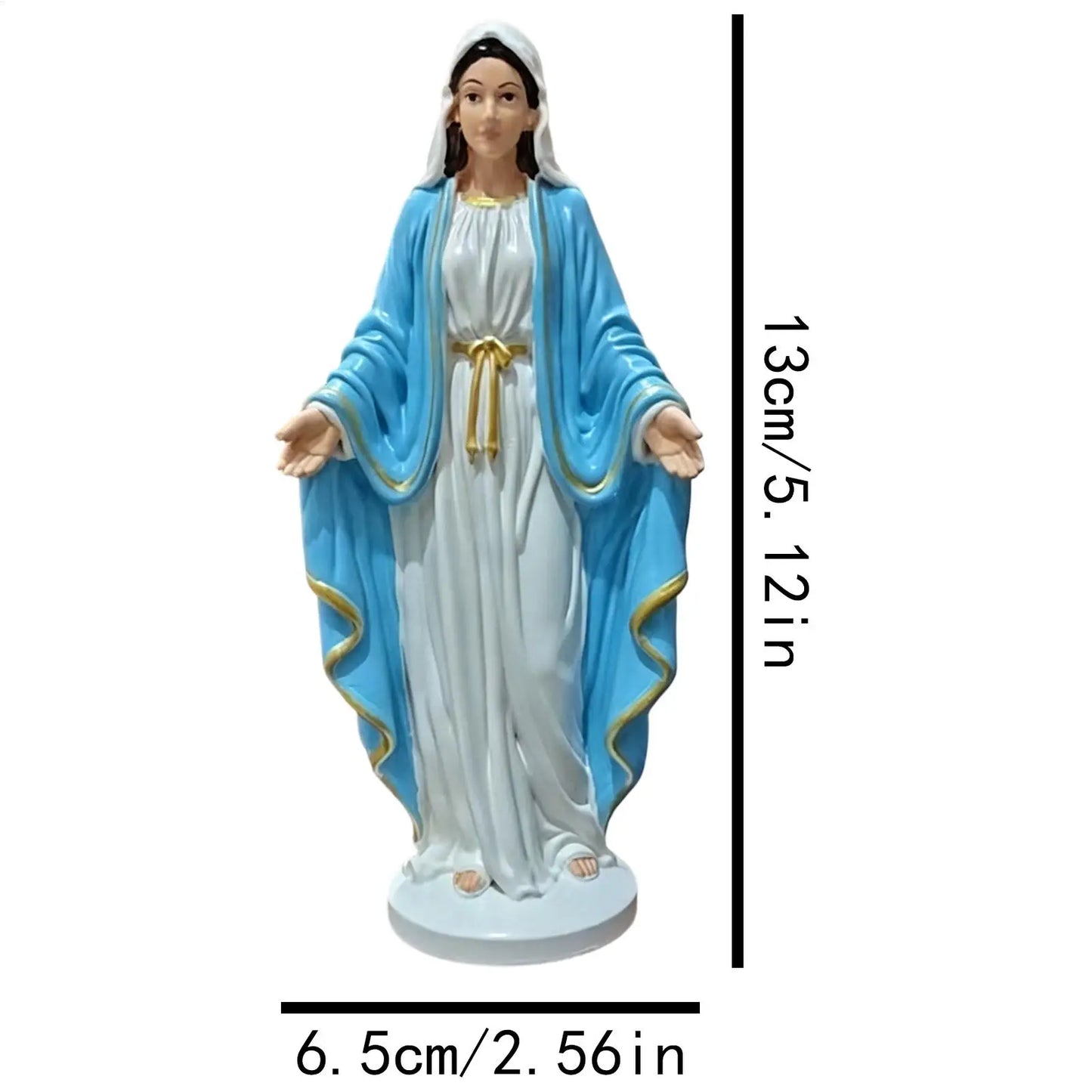Virgin Mary Desktop Figurine | Catholic Religious Statue Decor Religious Figurine Peaceful Pleasures Health and Wellness